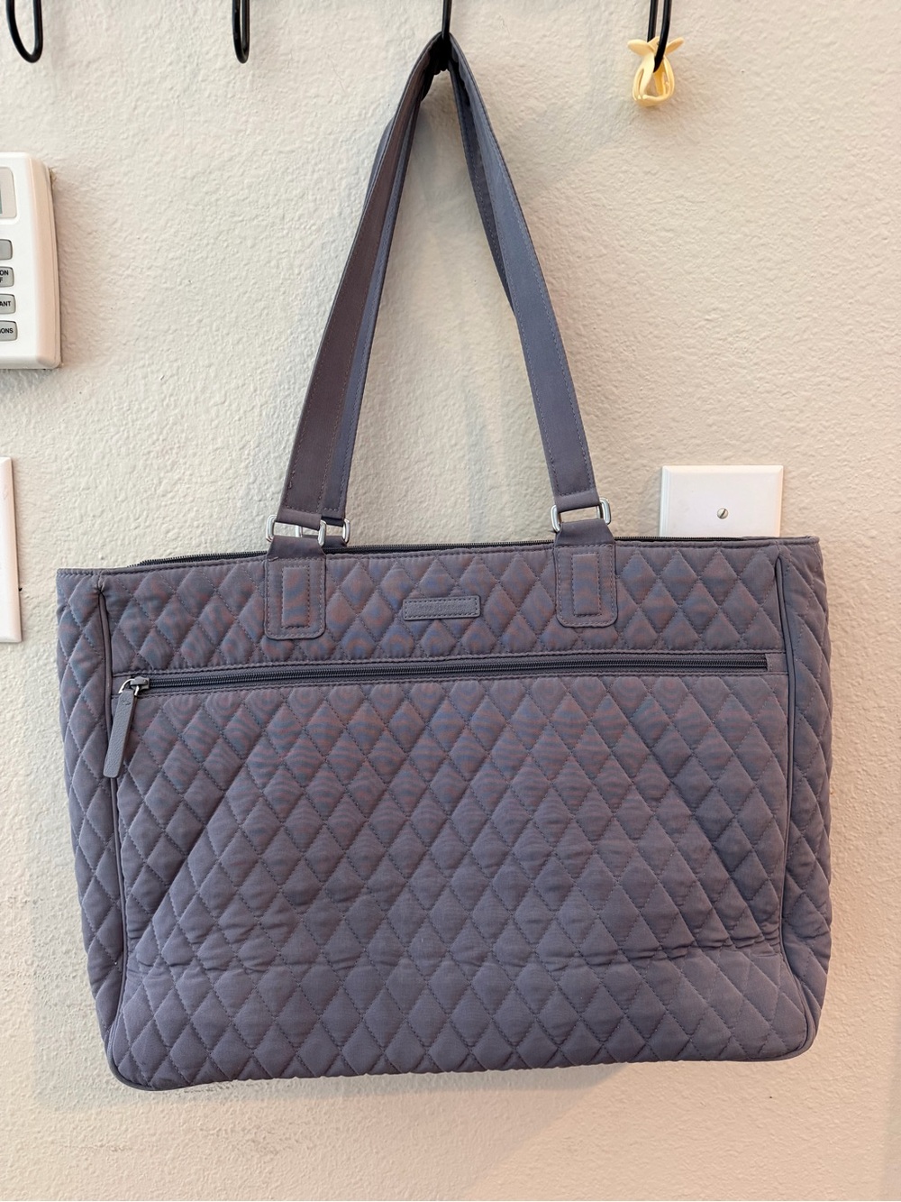 Vera Bradley Quilted Laptop Tote Bag – Gray